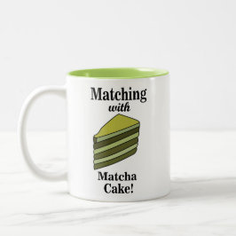 Matcha Green Cake Funny Zweifarbige Tasse
