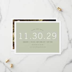 Matcha Green Modernes Minimalistisches Foto fett Z Save The Date