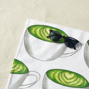 Matcha Green Tea Latte Cup of Tea Cuppa Strandtuch