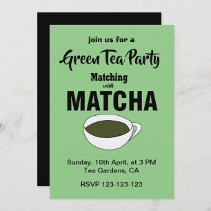 Matcha Green Tea Party Einladung
