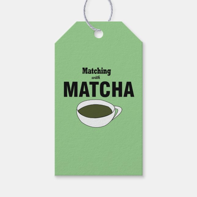 Matcha Green Tea Party Geschenkanhänger (Vorderseite)