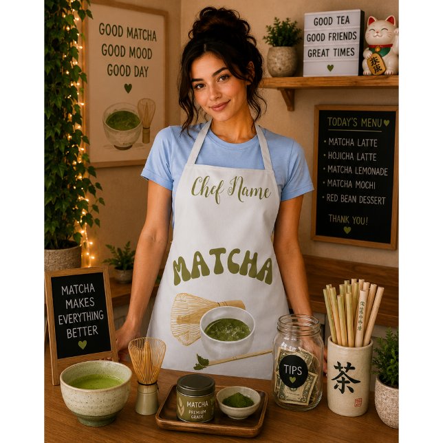 Matcha Green Tee, Best Teas T - Shirt Schürze (Von Creator hochgeladen)
