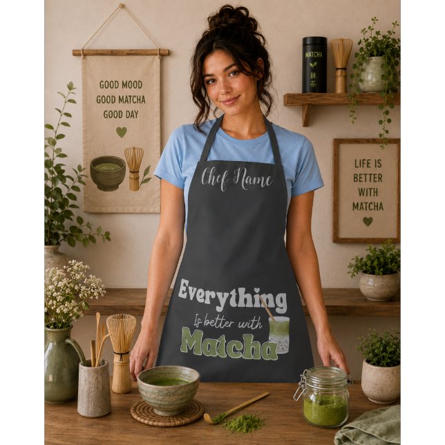 Matcha Green Tee, Best Teas T - Shirt Schürze (Von Creator hochgeladen)