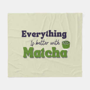 Matcha Green Tee, mit Matcha ist alles besser Fleecedecke