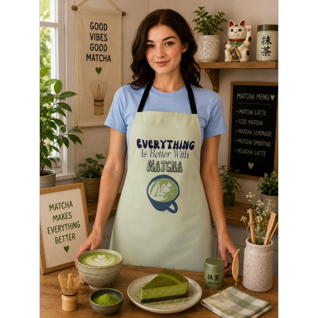 Matcha Green Tee, mit Matcha ist alles besser Schürze (Von Creator hochgeladen)