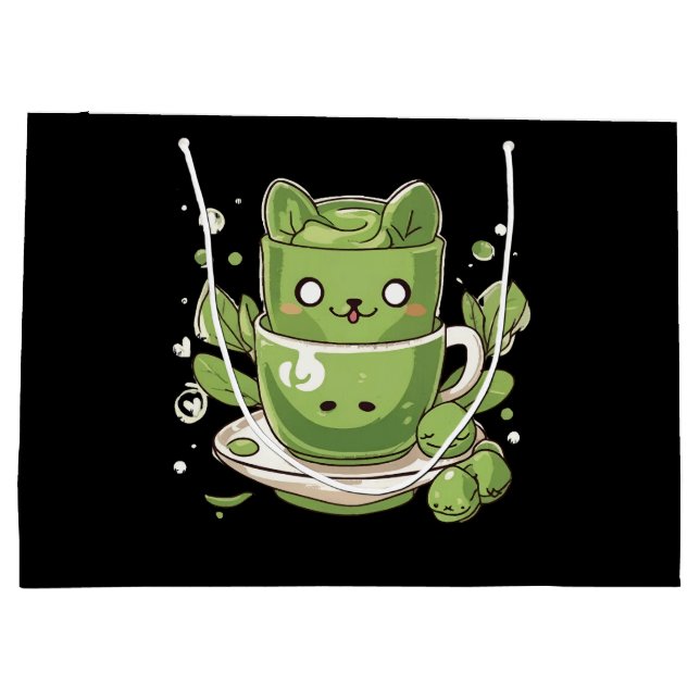 Matcha-grüner Tee Große Geschenktüte (Rückseite)