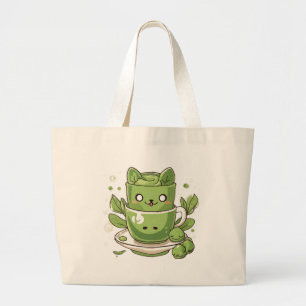 Matcha-grüner Tee Jumbo Stoffbeutel