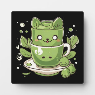 Matcha-Grüntee Fotoplatte