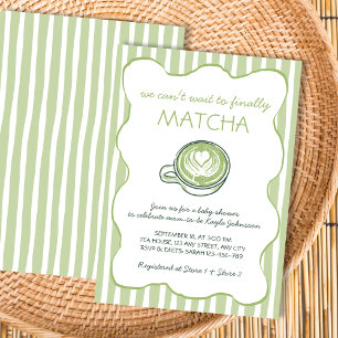 Matcha-Grüntee Handgezeichnete Babyparty Einladung