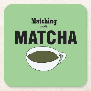 Matcha-Grüntee Rechteckiger Pappuntersetzer