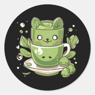 Matcha-Grüntee Runder Aufkleber