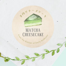 Matcha-Käsekuchen Bäckerei Kraftpapier Rustikal