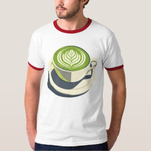 Matcha-Latte-Art-Grafik-T-Shirt – Kaffee-Liebhaber T-Shirt