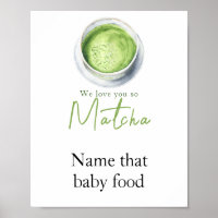 Matcha Latte Baby Dusche - Benennen Sie das Babyna