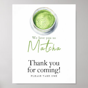 Matcha-Latte-Baby-Shower - Danke fürs Kommen Poster