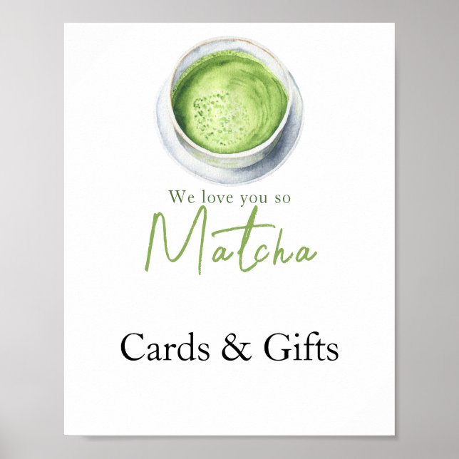 Matcha Latte Cards and gifts baby shower Poster (Vorne)