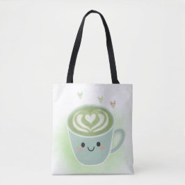 Matcha-Latte-Herz-Schulter-Tote-Tasche