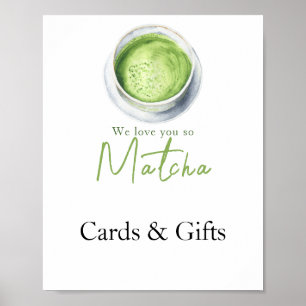 Matcha-Latte-Karten und Geschenke Baby-Party Poster