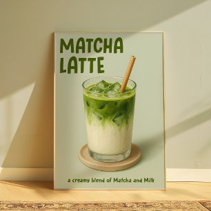 Matcha Latte Kitchen Wall Art, Matcha Lover Poster