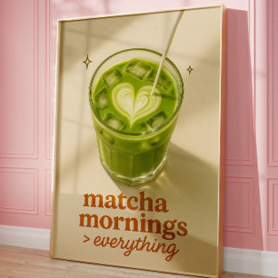 Matcha-Latte-Küchen-Coffee-Bar-Wandkunst Poster