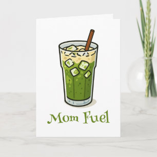 Matcha Latte Mom Energie Lustiger Retro-Geburtstag Karte