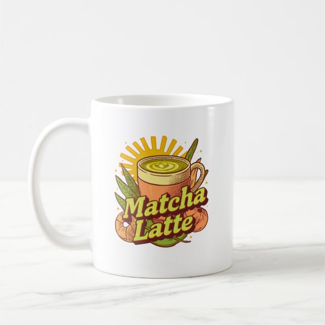 Matcha Latte Tasse, Grüner Tee Kaffeetasse (Links)