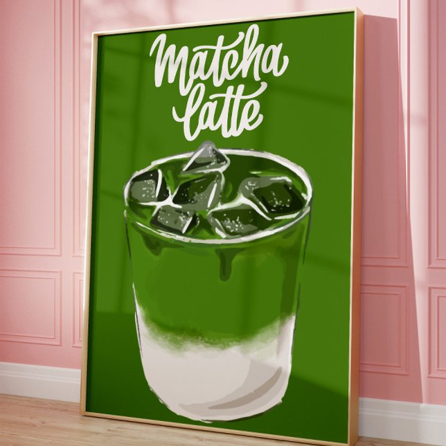 Matcha Latte Wall Art, Matcha Lover Poster (Matcha art)