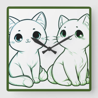 Matcha Leaf Quadratische Wanduhr