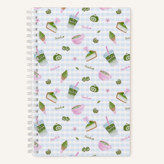 Matcha-Liebhaber Blau Notizbuch (Vorderseite)