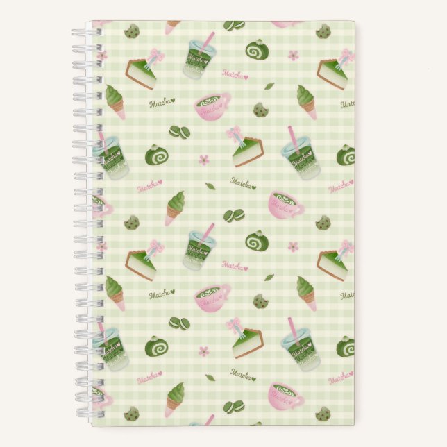 Matcha-Liebhaber Grün Notizbuch (Vorderseite)