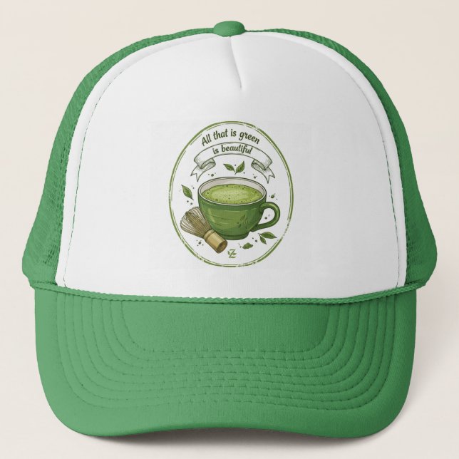 Matcha-Liebhaber-Mütze Truckerkappe (Vorderseite)