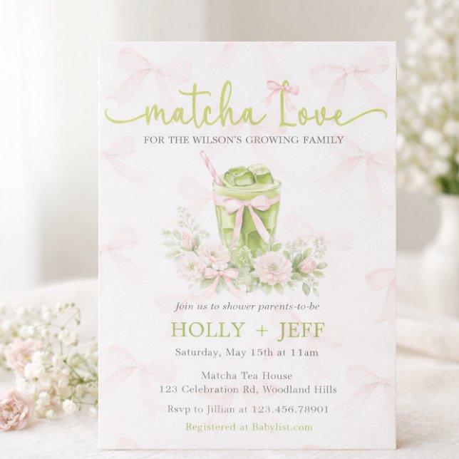 Matcha Love Baby Shower Invitation | Green Tea  Einladung (Von Creator hochgeladen)