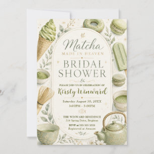 Matcha Made in Heaven Brautparty Einladung