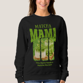 MATCHA MAMA Green Glitzer Brush Stroke Sweatshirt