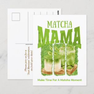 MATCHA MAMA Green Tee Glitzer Mama Gran Café Postkarte