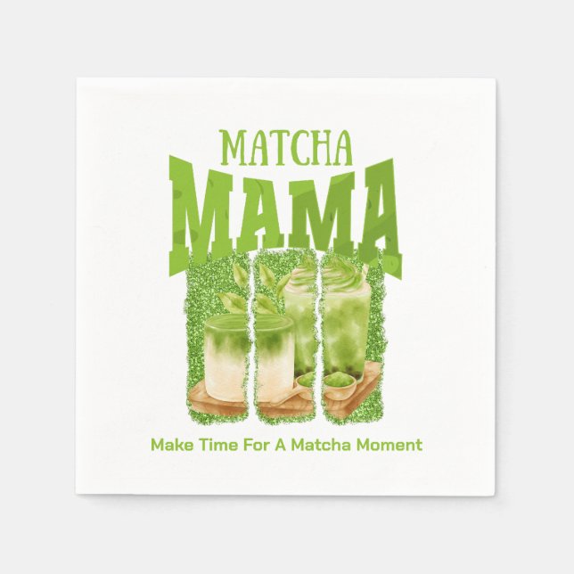 MATCHA MAMA Green Tee Glitzer Mama Gran Café Serviette (Vorderseite)