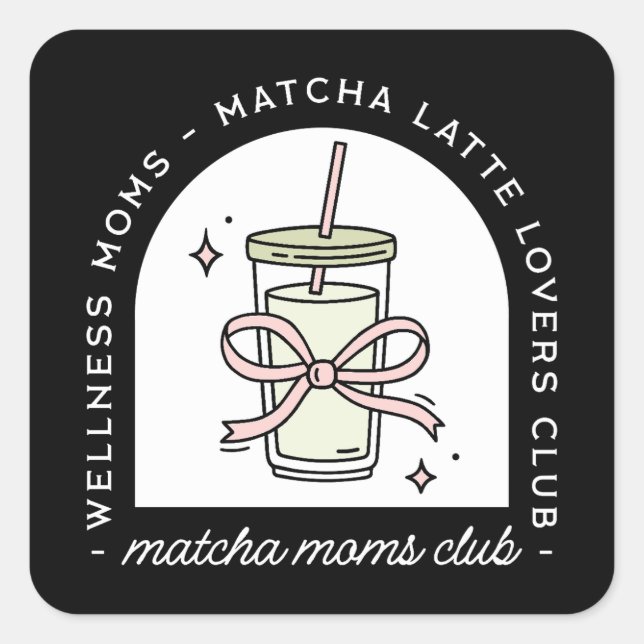Matcha-Mama lustige Mutter-Gemeinschaft Quadratischer Aufkleber (Vorderseite)
