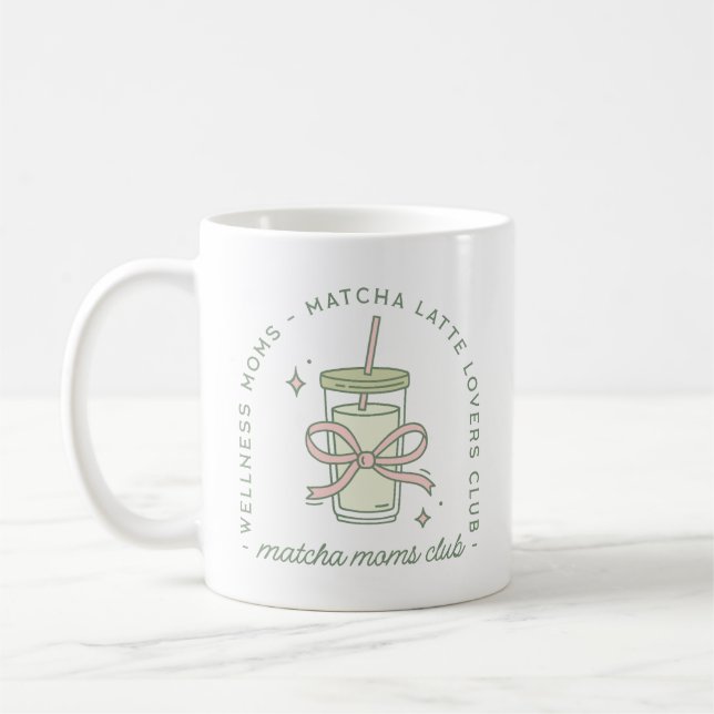 Matcha-Mom-Latte Wellness-Ästhetik Kaffeetasse (Links)