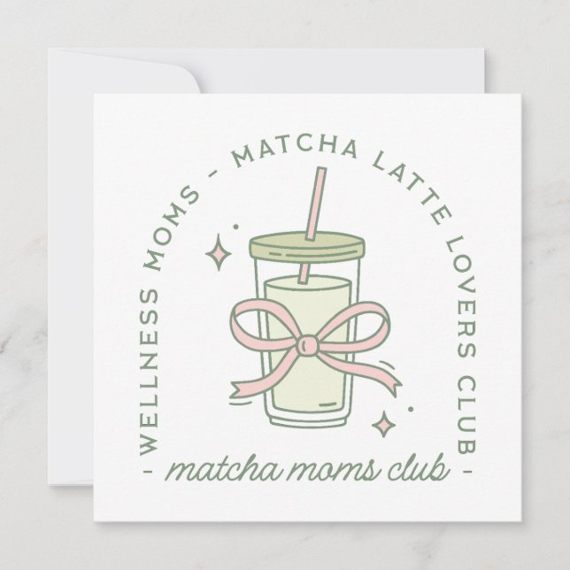 Matcha-Mutter-Latte-Liebhaber-Wellness-Ästhetik Karte (Vorderseite)