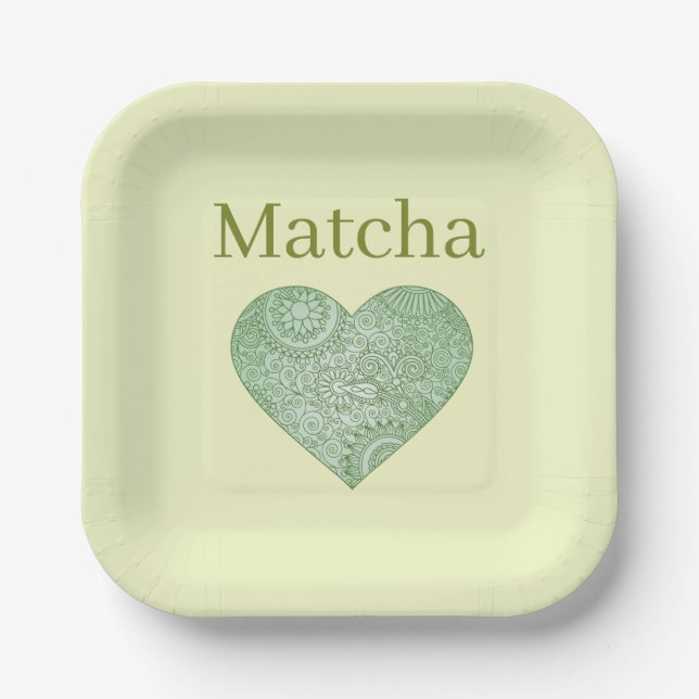 Matcha-Papierplatte Pappteller (Vorderseite)