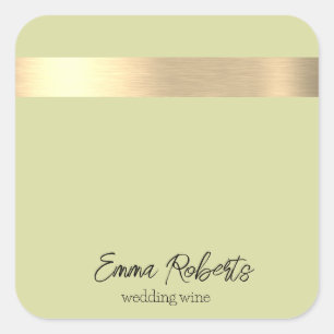 Matcha-Pulver Grün Pink Gold Folie Rustikal Faux Quadratischer Aufkleber