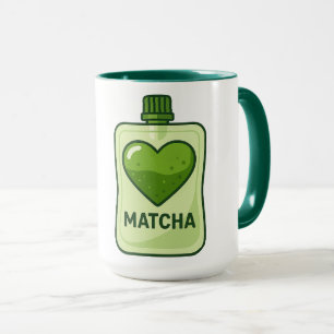 Matcha Serum Pouch mit Herzdesign Tasse