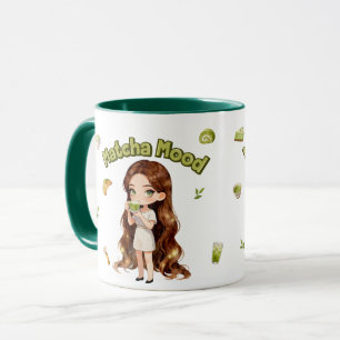 Matcha-Stimmung Ästhetisches Design Süße Grüntee-V Tasse
