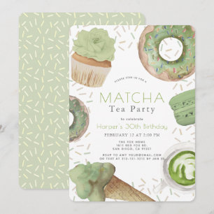 Matcha Süßigkeiten Green Tee Party Erwachsene Gebu Einladung