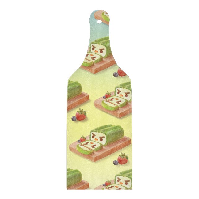 Matcha Swiss Roll: Iron T Grüner Tee Cake Art Schneidebrett (Vorderseite)