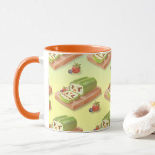Matcha Swiss Roll: Iron T Grüner Tee Cake Art Tasse