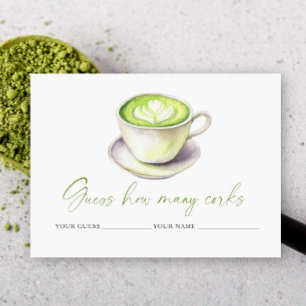 Matcha-Tasse Wie viele Korken Braut-Spiel Begleitkarte