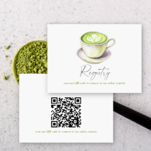 Matcha-Tea-Brautjungfernparty-QR-Code für die Gesc Begleitkarte