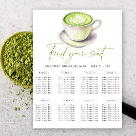 Matcha tea Wedding Chart Poster