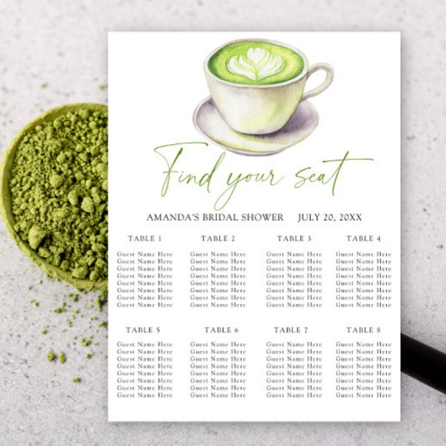Matcha tea Wedding Chart Poster (Von Creator hochgeladen)